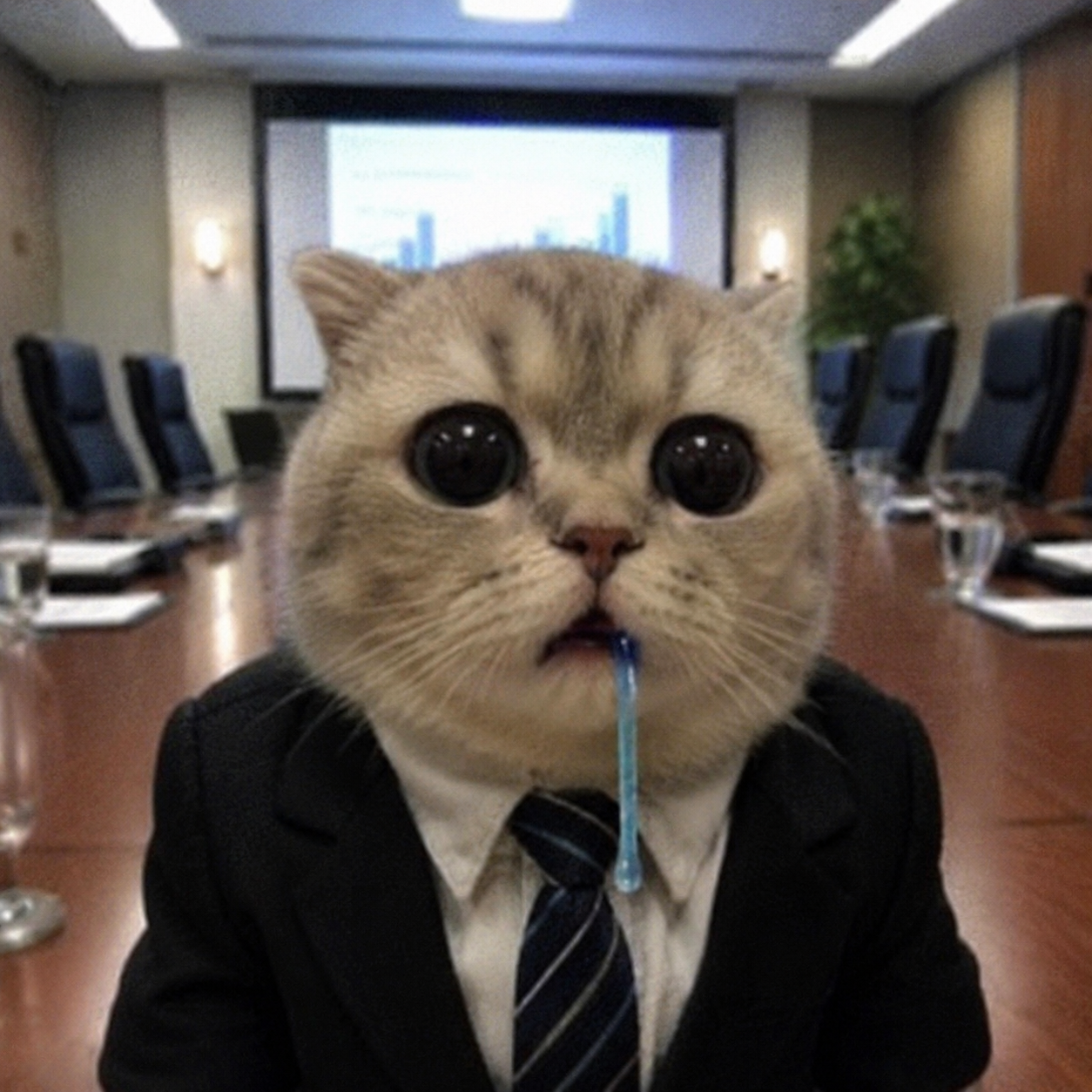 Drooling cat meme 12