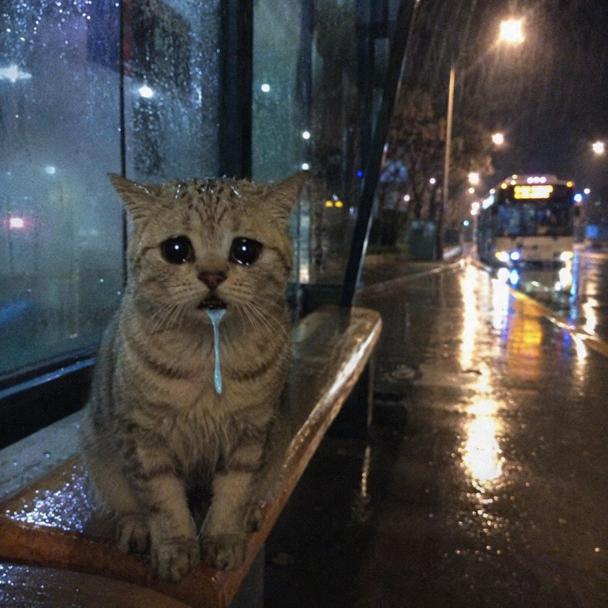 Drooling cat meme 14
